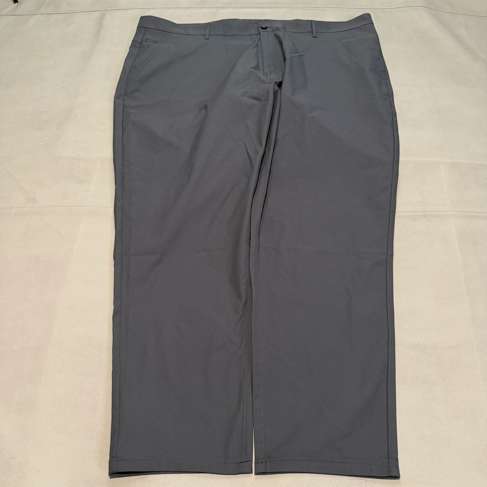 Marcus Pierce Gray Performance Golf Pant Men Flat Front Chino Active 44x30-6055